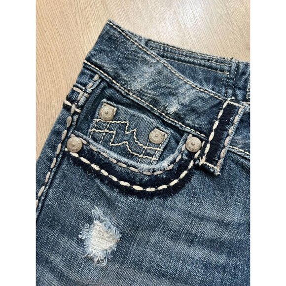 Miss Me Irene Capri Jeans Distressed Destroyed Flap Pocket sz 27 - Picture 7 of 16